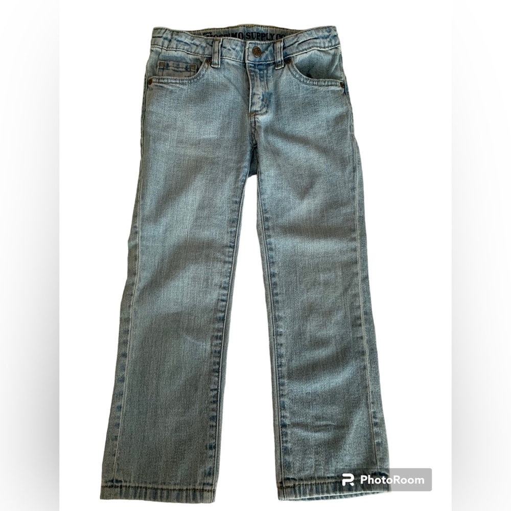 Mossimo Supply Co. Jeans Girls Size 7 Light Blue Pockets Adj Waist Straight Leg